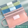 Morandi color subject classification file bag, A4 mesh double-layer zipper work bag, primary school student information bag details Picture